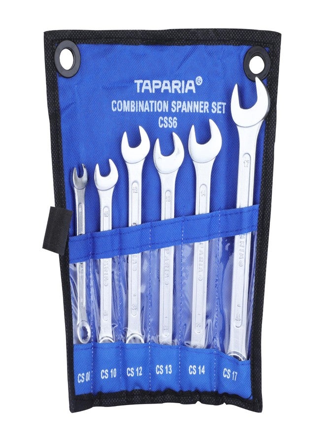 Taparia CSS6 Steel 8 to 17 Combination Spanner Set (Silver, Pack of 6) - Image 1